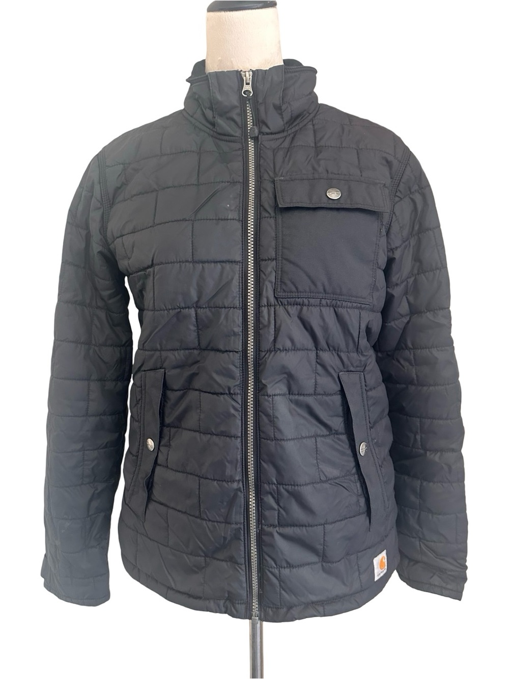 Carhartt Black Quilted Zip-Up Puffer Jacket